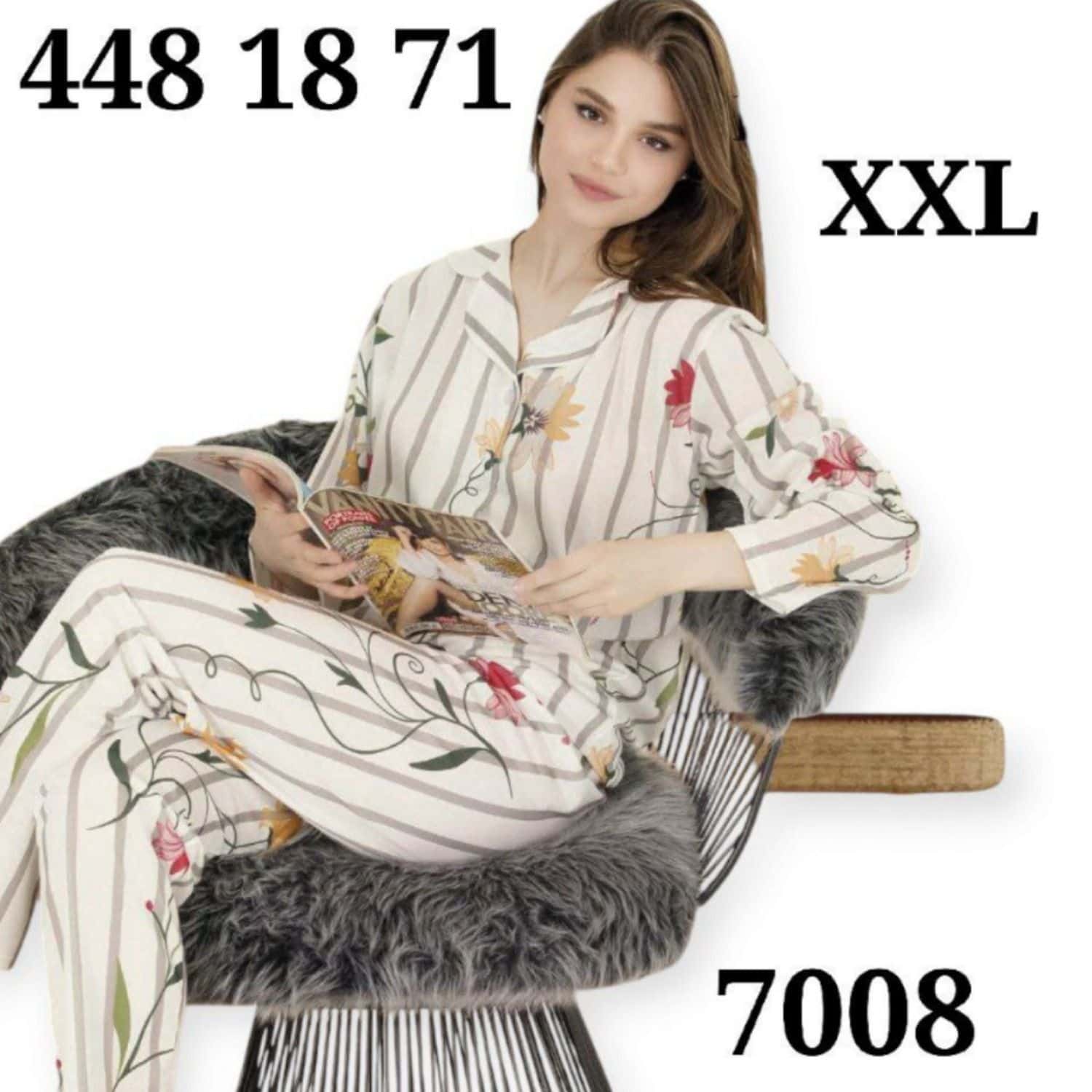 بيجامة كم زرار PS-7008 2