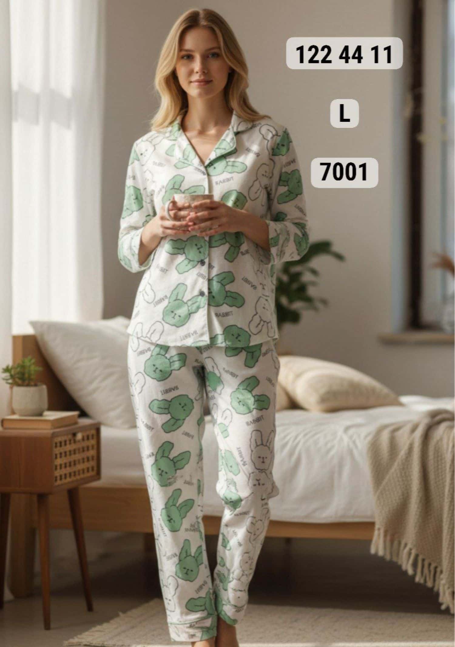 بيجامة كم زرار PS-7001 8