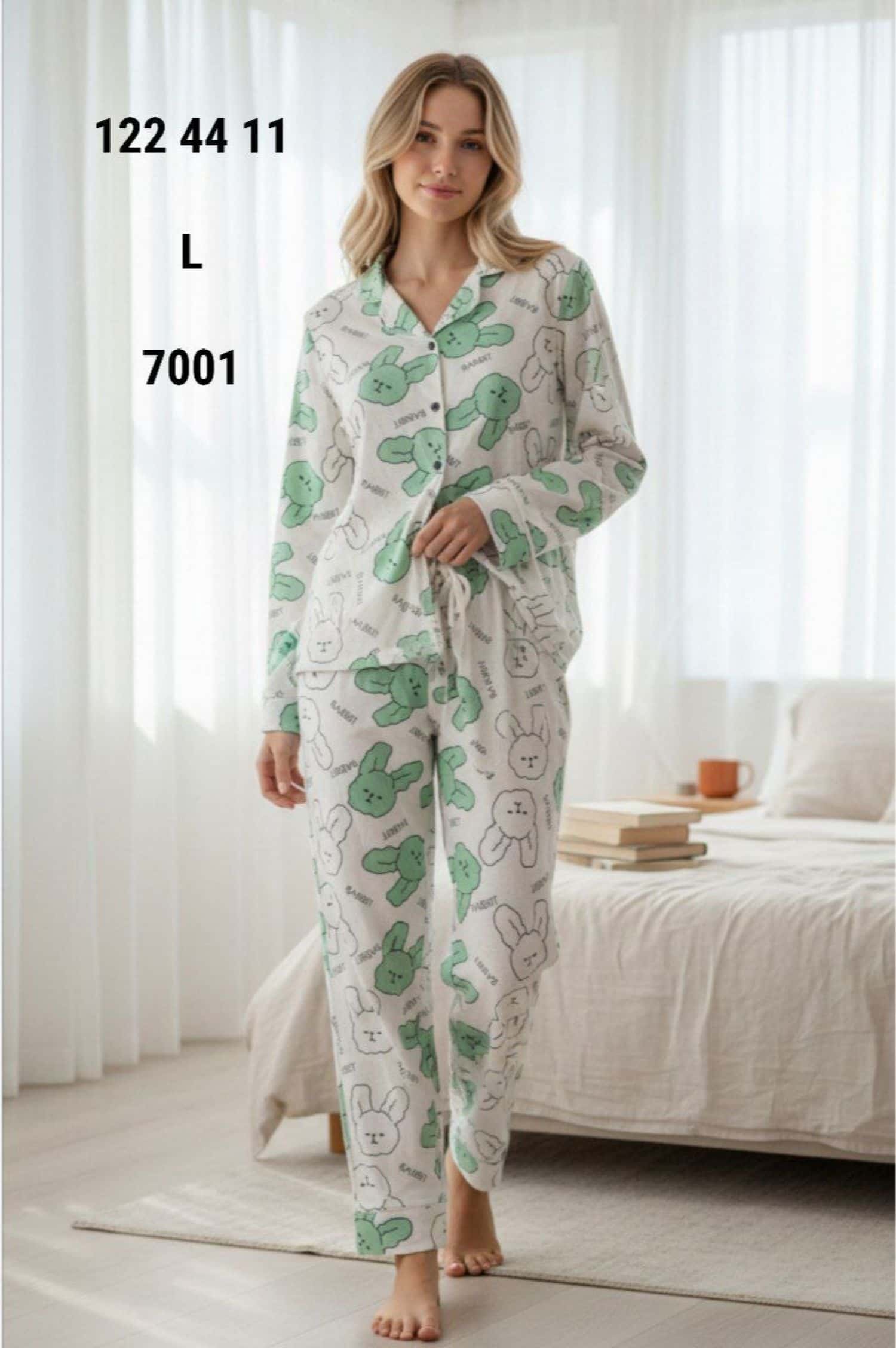 بيجامة كم زرار PS-7001 4