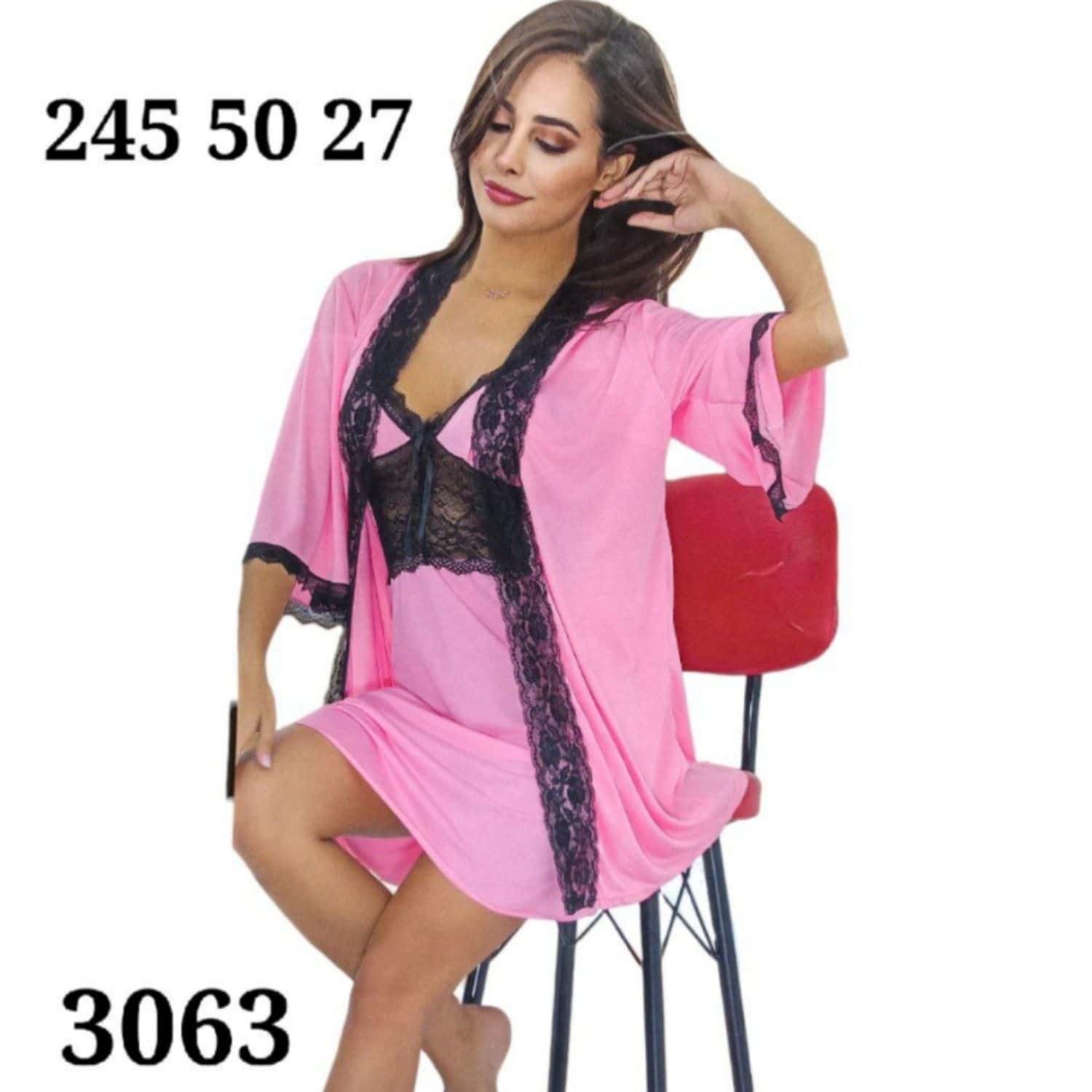 كيمون قطعتين قصيرة F-3063 4