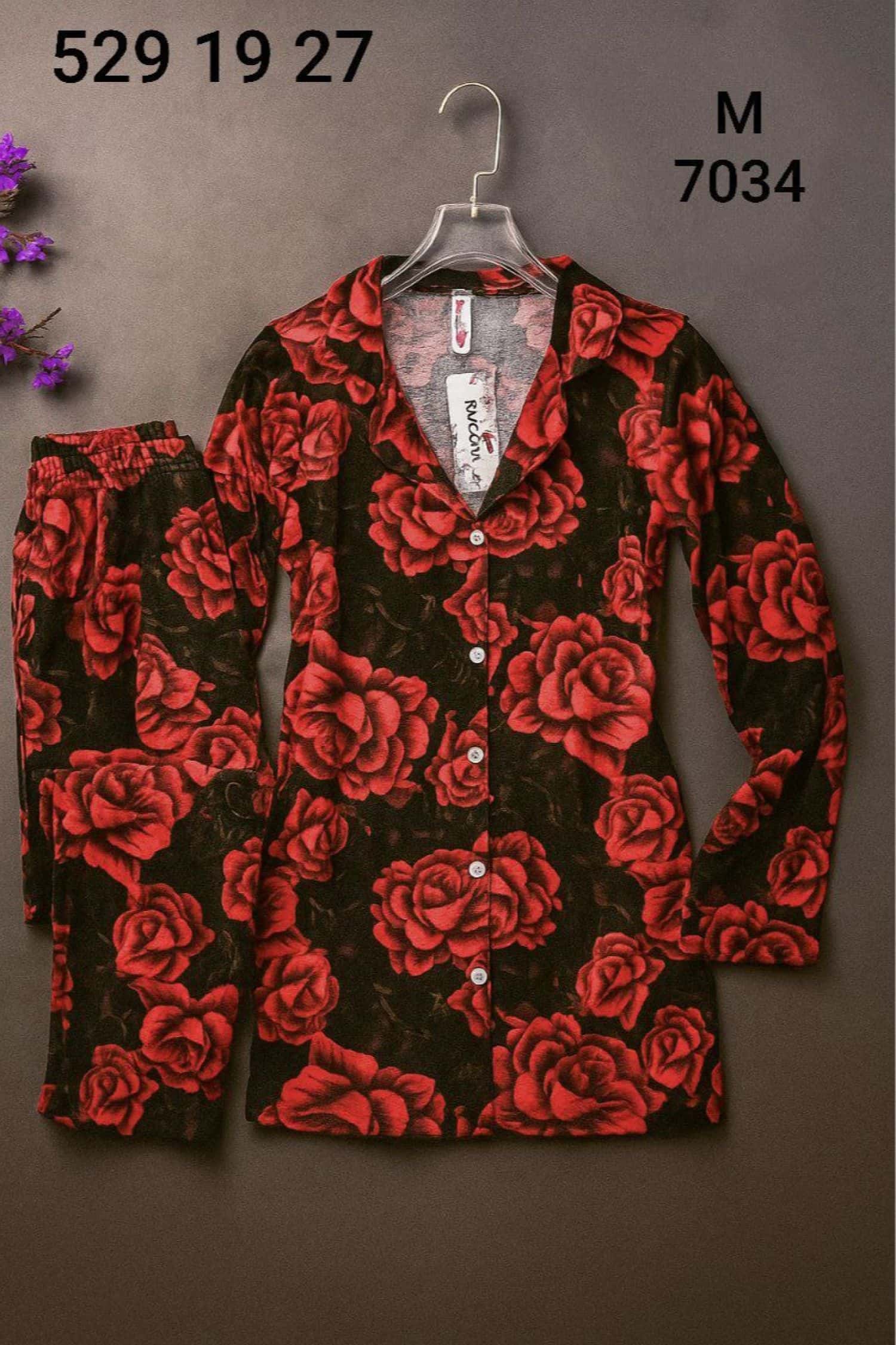 بيجامة كم زرار PS-7034 4