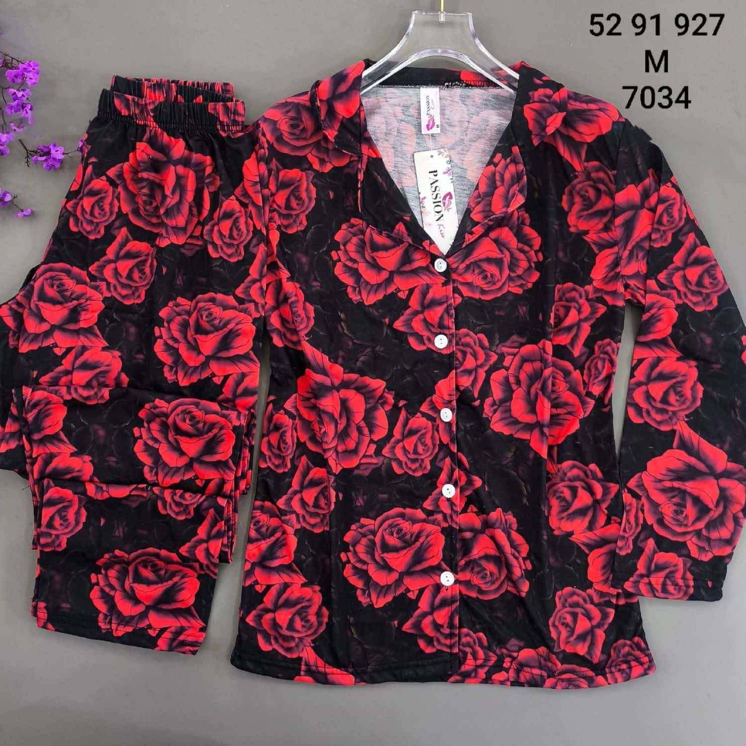 بيجامة كم زرار PS-7034 2